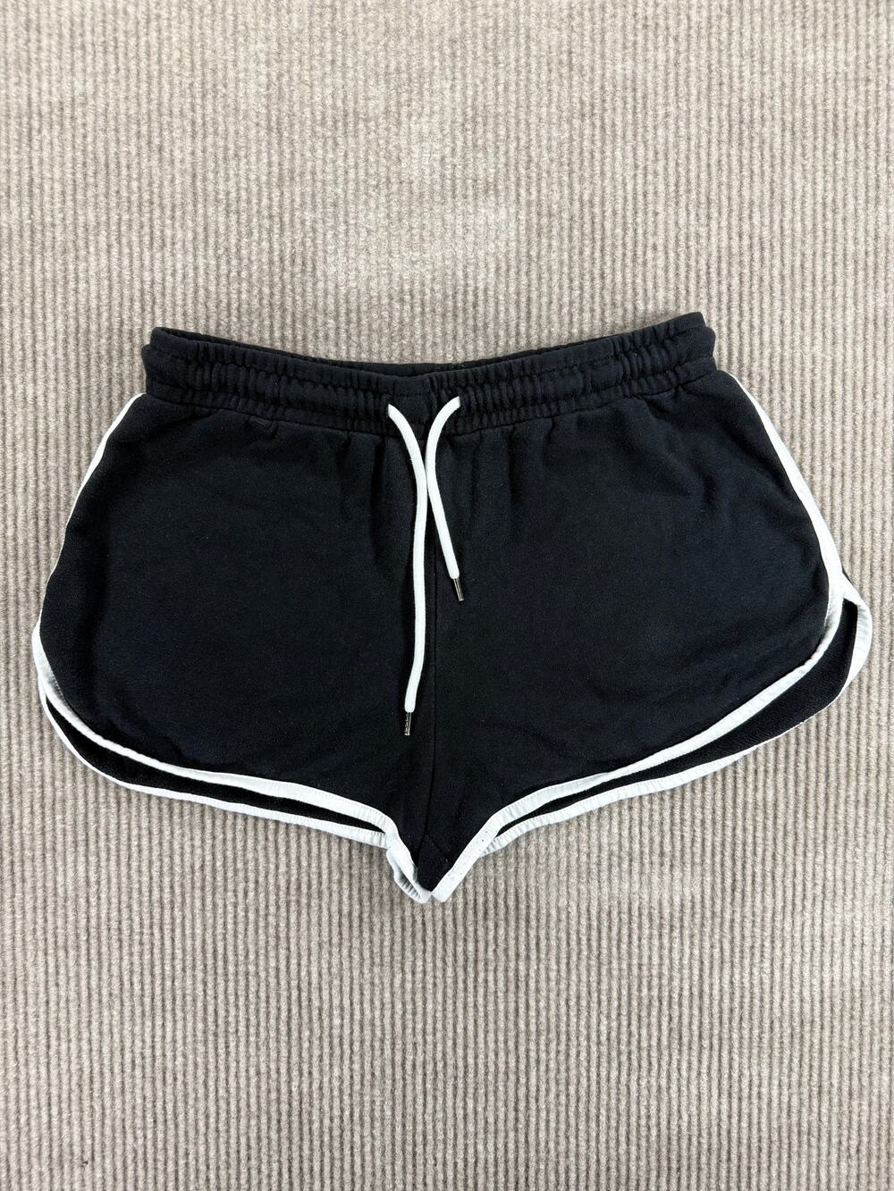 Forever 21 Fleece Dolphin Lounge Shorts Black White Size Large